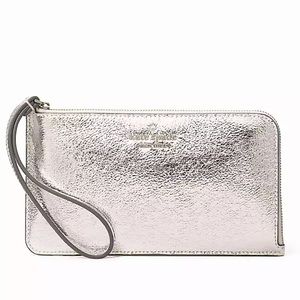 Kate Spade Lucy Metallic Medium  L zip wristlet